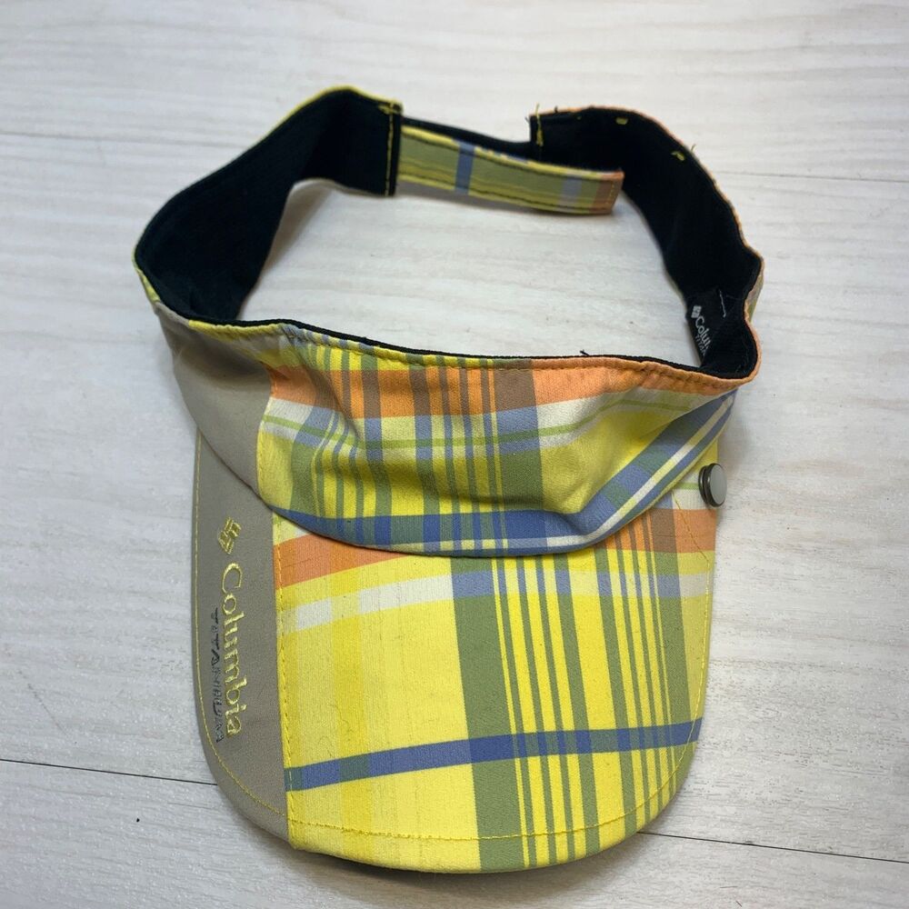 Columbia Titanium Splash Visor Women's OS Yellow Plaid‎ Nylon Outdoor Fishing